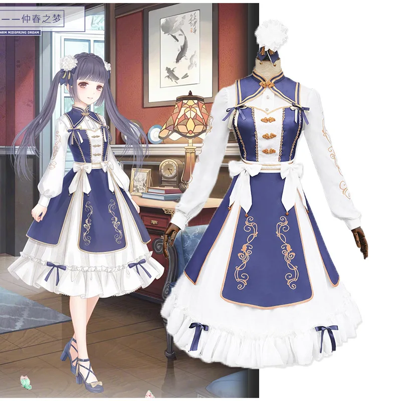 2019 Hot Game Miracle Nikki Dream Of Spring Lolita Dress Daily Colth Cosplay Costume Halloween/Christmas + wig shoes |