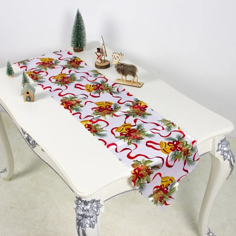 Christmas Table Runner Linen Table Flag Tablecloths Party Decoration Creative Table Runner Xmas Holiday Table Decor