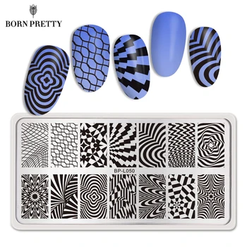 

BORN PRETTY Rectangle Nail Stamping Template Wave Net Designs 12*6cm Nail Art Image Stamp Plate BP-L050