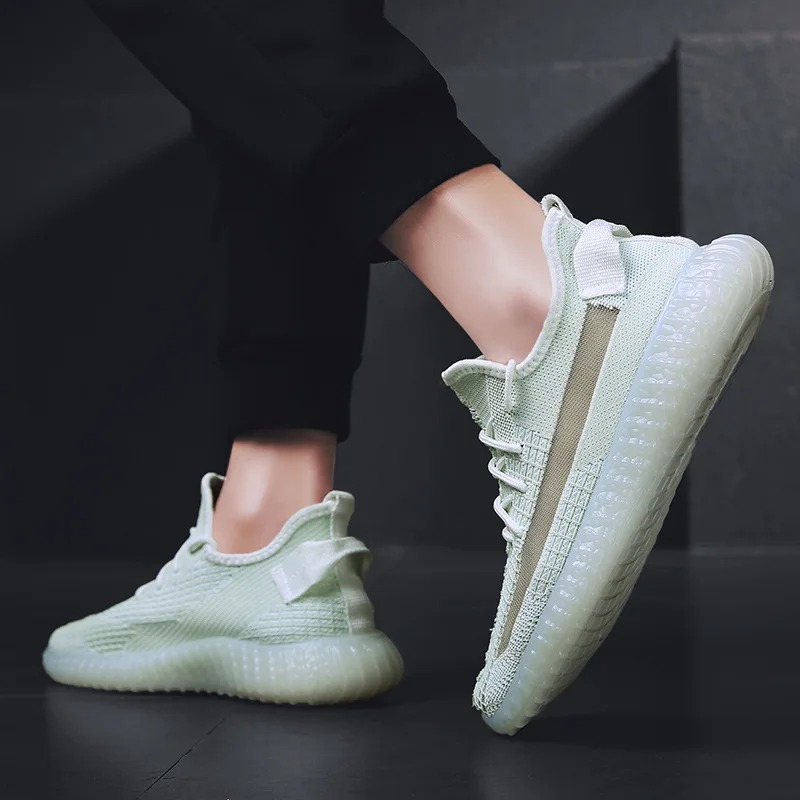 Hot Selling Archeology Yellow Coconut Shoes Men's Breathable Fly Woven Sports Footwear Running Shoes Summer MEN'S SHOES 350v2 Ba