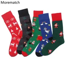 Morematch/Лидер продаж, рождественские женские носки, Новое поступление, повседневные носки, носки с рисунком оленя, единорога, Санта Клауса, Размер 5,5-9,0
