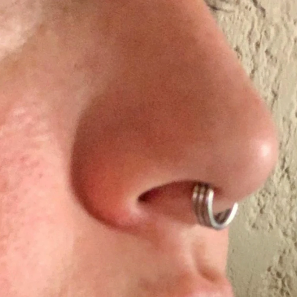 Dreamlee 1Piece Segment Ohr Knorpel Schmuck Trio Layer Steel Septum Clicker Daith Hoop Ring Nose Labret Ear Tragus Cartilage