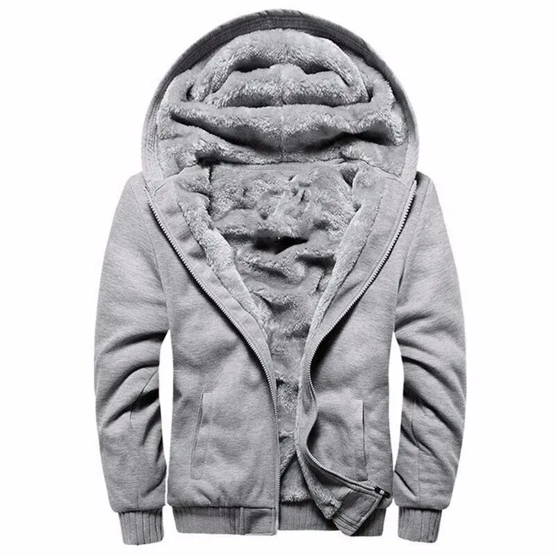 men patchwork Sweatshirts 5XL warm fleece parkas hooded hoodies thick large size plus big 8XL 9XL 10XL winter Sweatshirt outwear - Color: GRAY