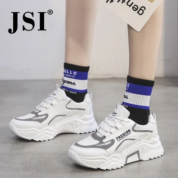 

JSI Mixed Colors Women Flats Fashion Letter Print Cross-Tied Lace-Up Anti-Slip Breathable Shoes Comfortable Lady Sneakers JY100
