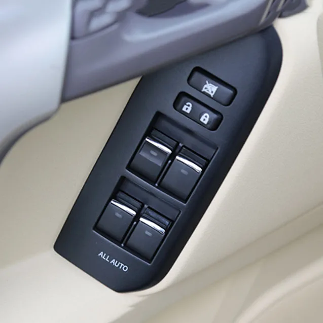 

7PCS Chrome Interior Door Switch Styling Trims Window Lift Sticker For toyota land cruiser prado corolla rav4 camry highlander