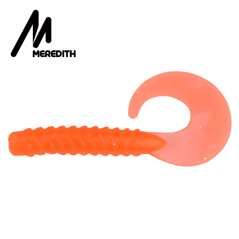 MEREDITH, 10 шт./лот, локон, хвостовые черви, джиг, Мягкая приманка, 80 мм, 3,5 г, воблеры, искусственные силиконовые приманки, Leurre souple, снасти, Shad - Цвет: F