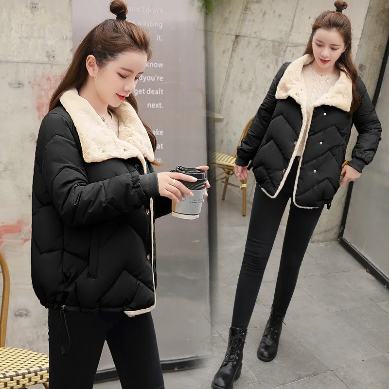 

Cotton Coat Women's Short 2019 New Style Winter Coat Korean-style Loose-Fit Stand Collar Slimming Students Casual Versatile Smal