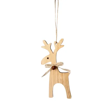 

1Pc Elk Bell Ornament Delicate Creative Wooden Exquisite Decoration Christmas Tree for Party