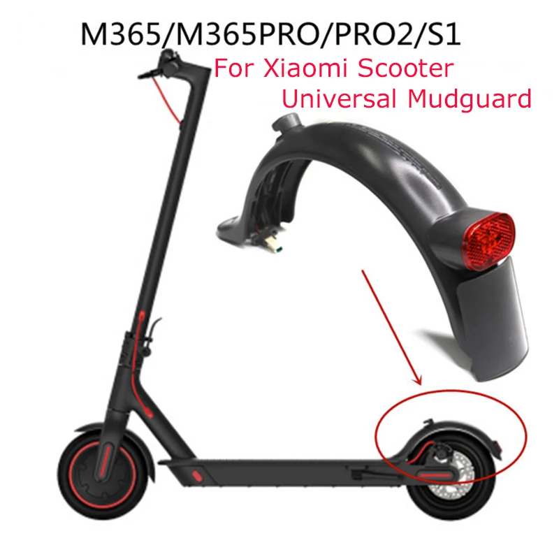 Back Rear Mudguard Wing for Xiaomi Mijia M365/M365 PRO/PRO 2/S1 Scooter  Splash Fender Mudguard with Taillight Hook License Plate|Scooter Parts \u0026  Accessories| - AliExpress
