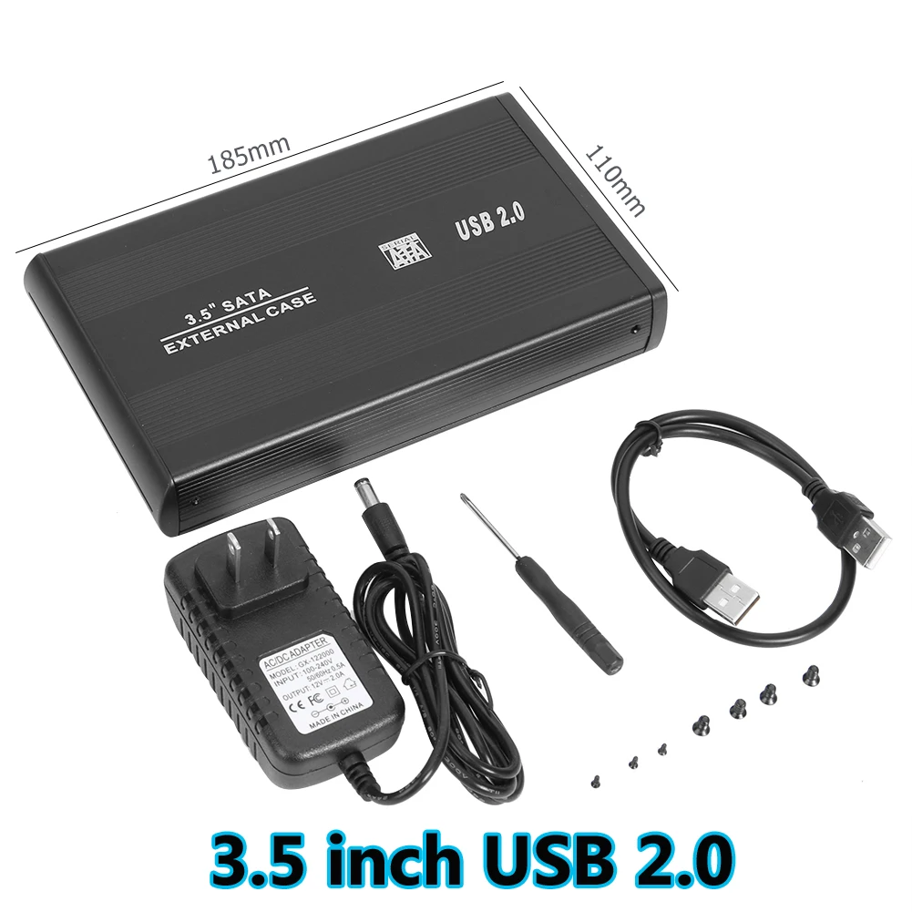 3.5 inch USB 2.0 2,5/3,5 дюйма USB 2,0/3,0 на SATA порт SSD чехол Портативный 6-гбит/с внешний жесткий диск Корпус твердотельный диск коробка для Windows/Mac - Цвет: 3.5 inch USB 2.0