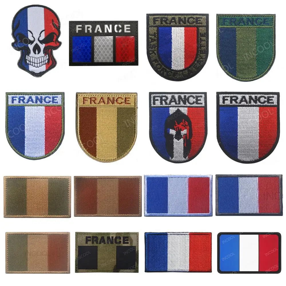 Patchs Brodés en PVC, Drapeaux Français, Emblème Militaire, Tête de Mort,  Danemark ges en Caoutchouc - AliExpress