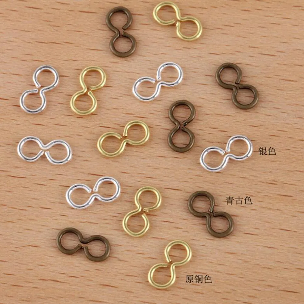 

1000pcs 9x4mm Copper 8-shaped buckle clasps hooks end clasps connectors bracelet necklace findings jewelry making