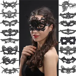 3 шт., кружевная маска, кошачья женская маска для глаз, сексуальная Маскарадная маска на Рождество, Хэллоуин, вечерние украшения, королева