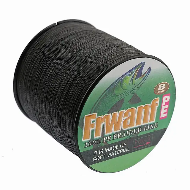 Frwanf 8 Strand Japan Super Strong PE Braided Fishing Line Multifilament Fishing Line 500m Braid Thread Black 8 Braid 6LB -300LB Black