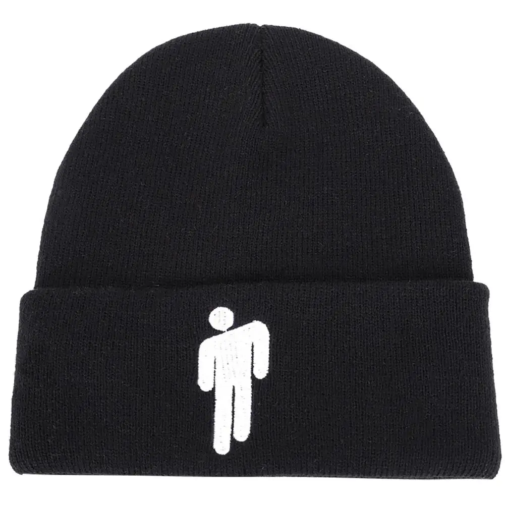 Billie Eilish Beanie, 5 цветов, вязанная зимняя женская шапка, одноцветная, в стиле хип-хоп, вязанная шапка Skullies, повседневные теплые шапки для девочек