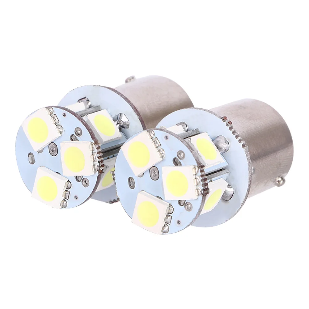 2 шт. автомобиль теплый белый свет лампы 12v BA15S R5W 1156 5050 8SMD светодиодный автомобиль задних фонарей, фонарей указателей повтора сигнала светильник лампы белого цвета