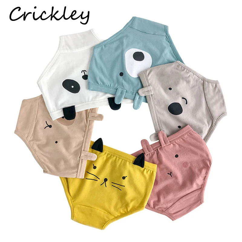 

Kids Underwear Cartoon Animal Pattern Solid Ear 1-8 Years Children Cotton Underpants Soft Girls Boxer Breathable Boys Knickers