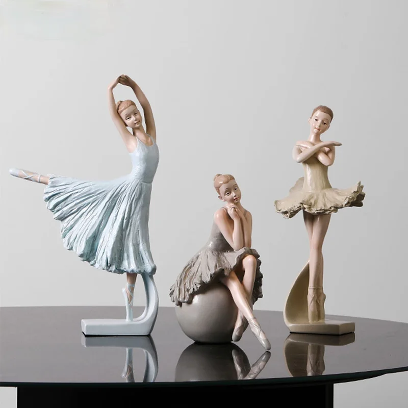 Nordic Style Ballet Girl Statue Creative Home Decor Resin Ballet Figurines For Home Room Decoration Gift For Girlfriend
