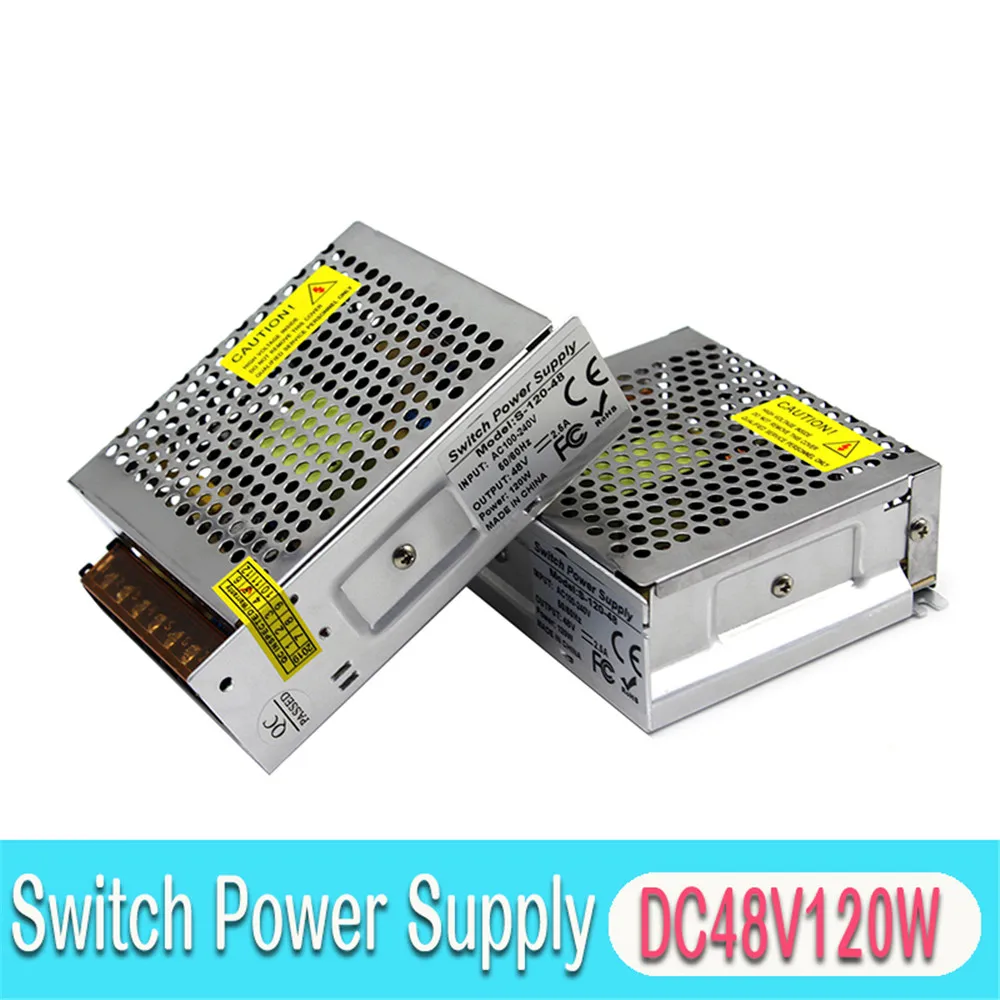 

Single Output 48V 2.5A 120W Switching Power Supply Driver Transformer 110v 220V AC DC48V SMPS for Lighting Stepper Motor