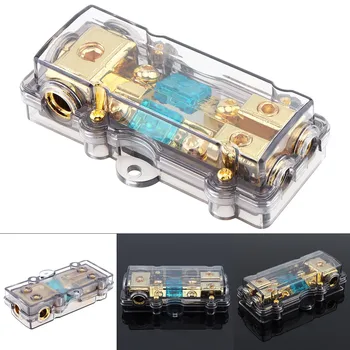 

Universal 60A 1 In 2 Ways Car Fuse Box Holder Copper Plated Auto Stereo Audio Power Fuse Holder for Car Boat Vehicles Audio