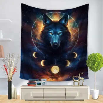 

Wolf Painting Pattern Fashion Tapestry Hanging Wall Tapestry Home Decor Picnic Blanket Beach Towel Bed Curtains