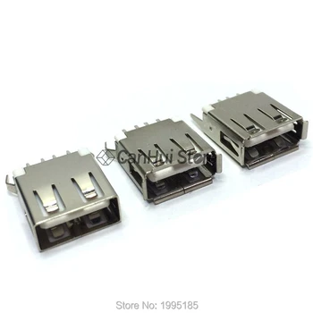 

10PCS USB 2.0 jack A Type USB Connector Female Socket Straight Feet 180degree DIP 4 pin Flat edge/Curling edge(H=13.7mm)