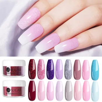 

UR SUGAR 2Pcs Glitter Solid Color Dipping Nail Powder Set 5ml Pigment Dust Nail Art Decoration Dip Nail Powder DIY