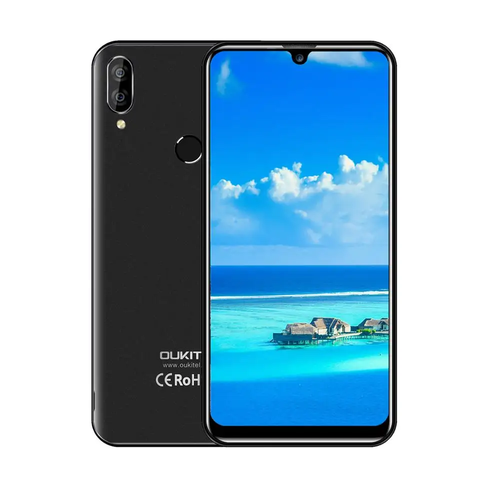 Black OUKITEL C16 Pro мобильный телефон 3 Гб/32 ГБ четырехъядерный 5,7" мобильный телефон 2600 мАч отпечаток пальца лица ID 4G LTE Android 9,0 смартфон - Цвет: Black
