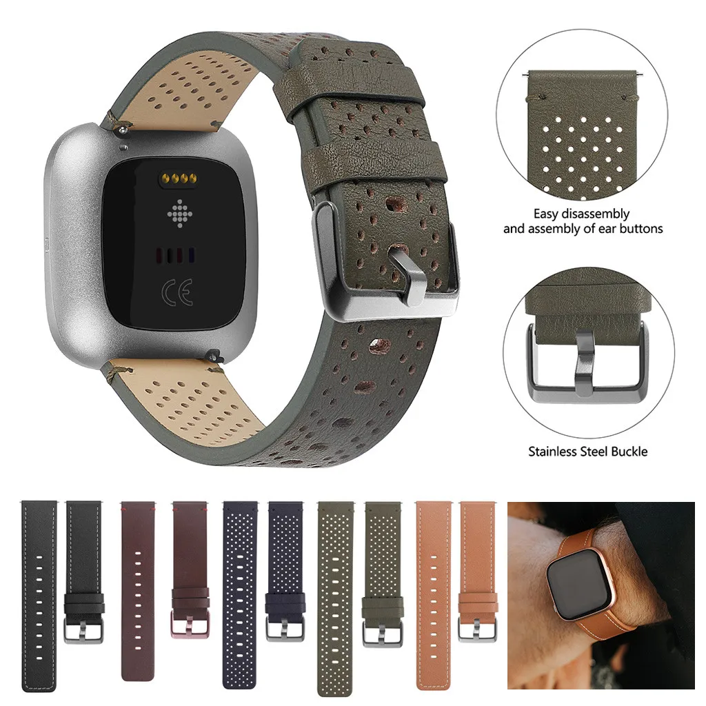 Замена браслета роскошный кожаный ремешок для Fitbit Versa/Versa 2 Смарт часы носимый браслет аксессуары для Versa 2