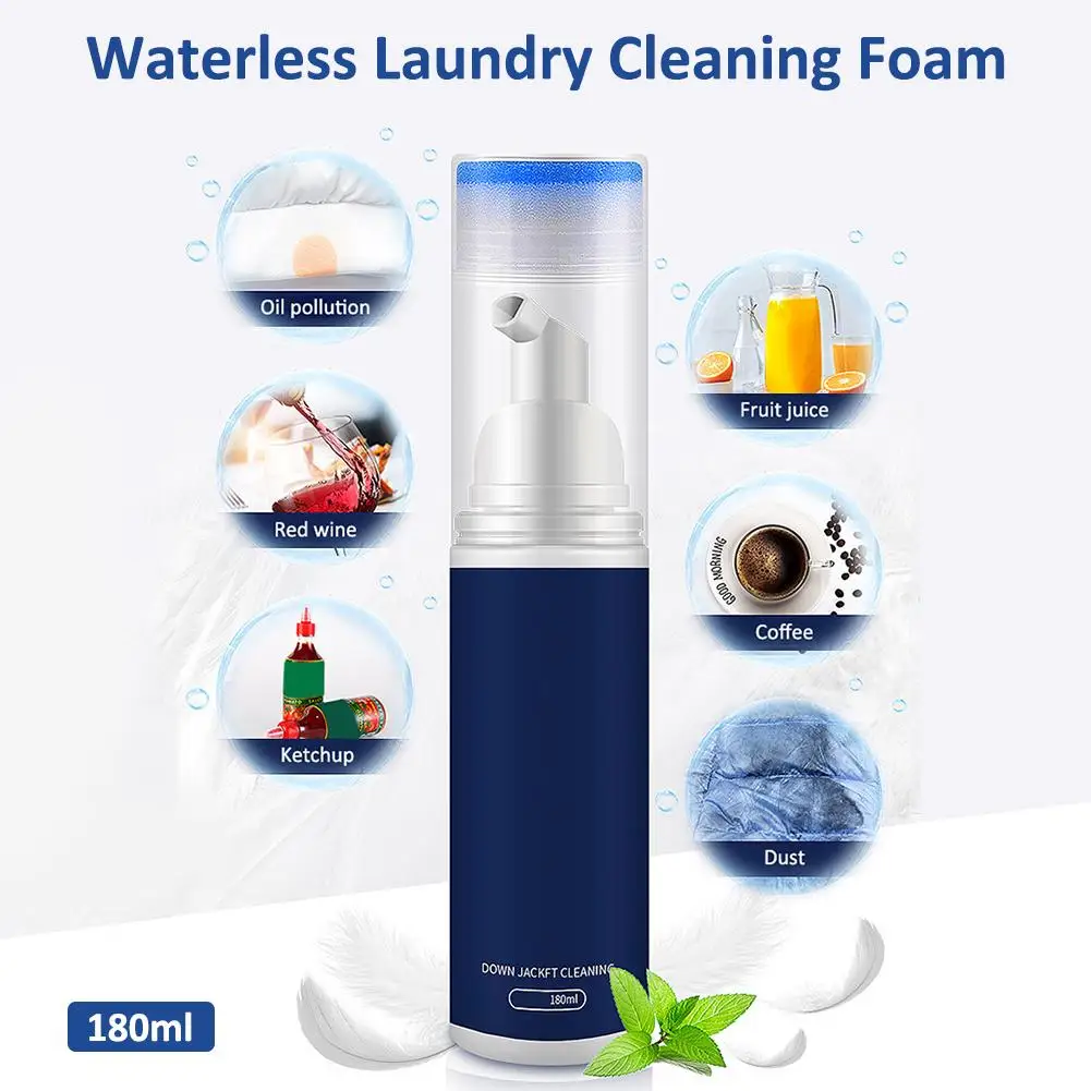 

180ML Waterless Clothing Cleansing Foam Multi-Purpose Down Jacket Dry Cleaning Agent Quilt Stains Liquid Spray For Shoes Sofa