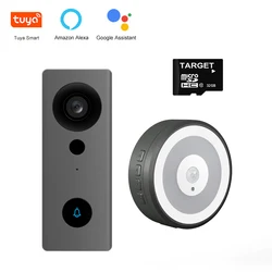 Sonnette vidéo HD 1080P, wi fi, application Tuya pour maison connectée, interphone Audio, sans fil, caméra vidéo pour porte avec carte 