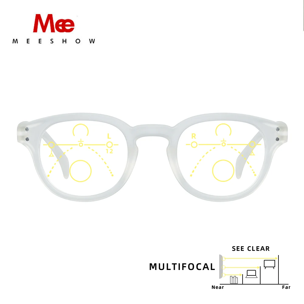 Meeshow, Мультифокальные очки для чтения, прозрачные мужские ретро очки, gafas lectura, французский стиль, женские очки с диоптриями, 1513