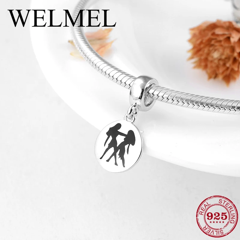 

925 Sterling Silver 12 Constellation Gemini Fine Pendants Beads Fit Original Pandora Charm Bracelet Jewelry making 2018