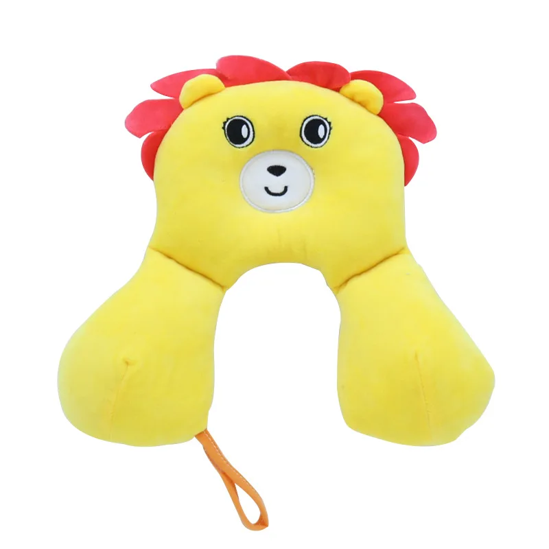 yellow CYSINCOS детская стильная Подушка, детская u-подушка, милая детская мультяшная Подушка с животными, безопасное сиденье для шеи - Цвет: yellow