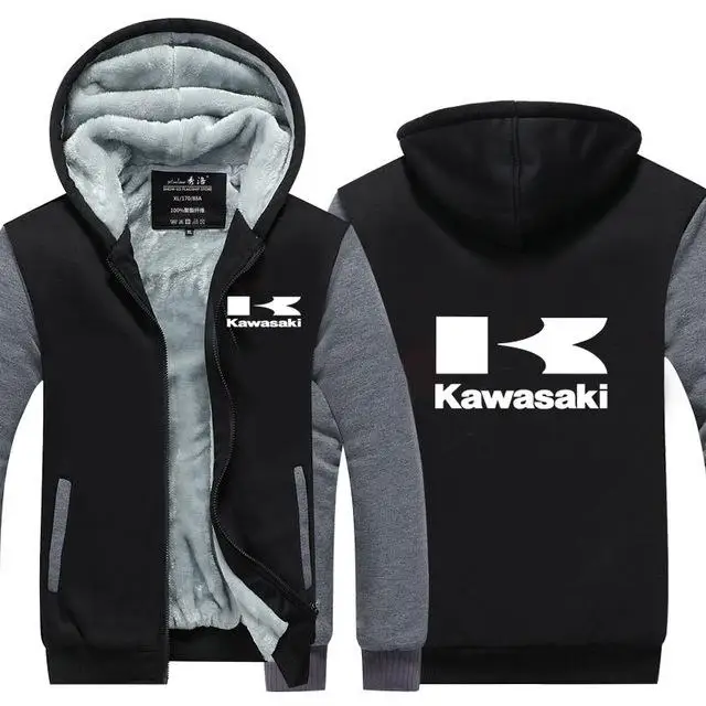 Мужские толстовки, зимние утепленные мужские свитера Kawasaki для мужчин, Зимние толстовки с капюшоном, пальто на молнии, США - Цвет: Бежевый