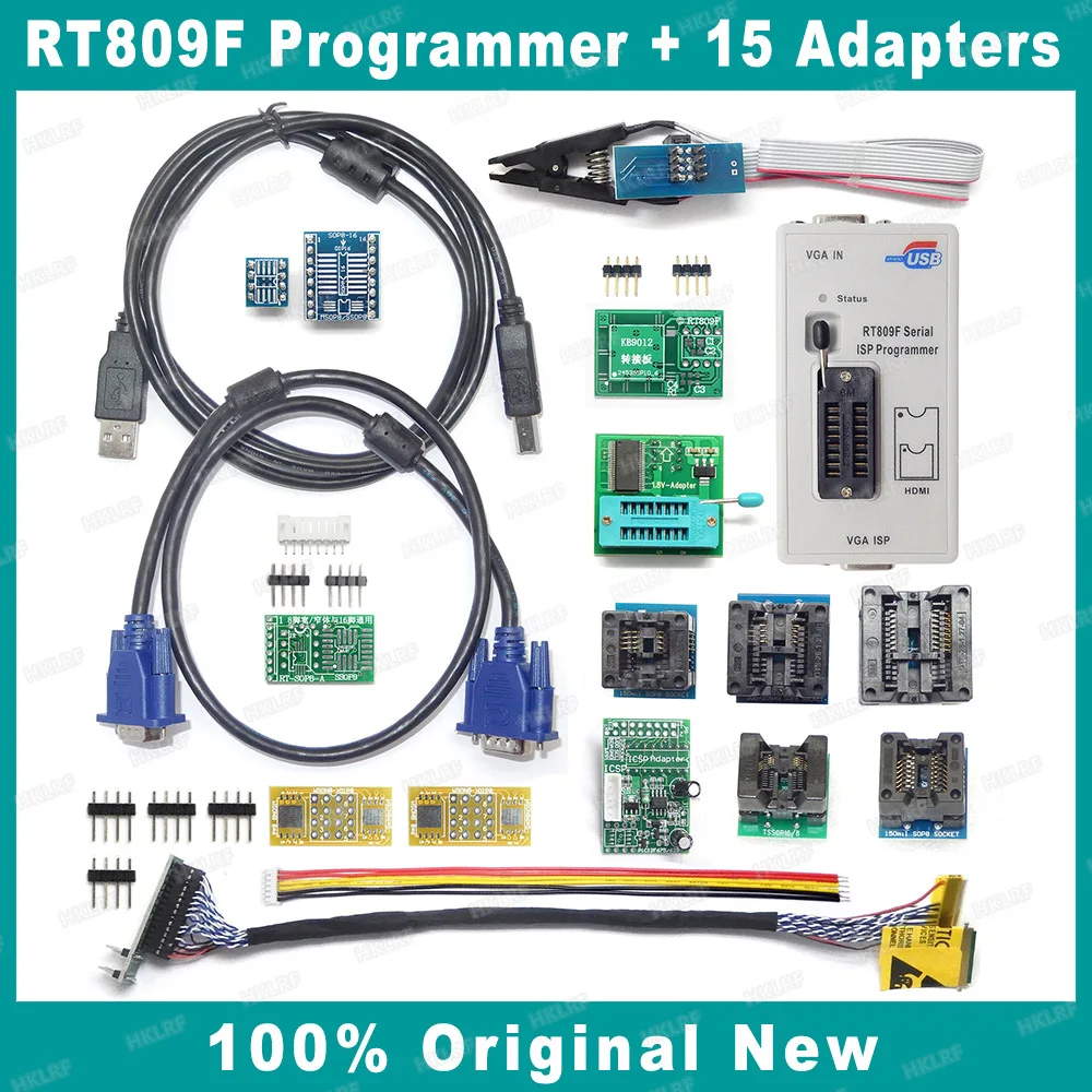 Оригинальный Новый программатор RT809F ISP + плата расширения для PEB-1 адаптер TSOP48 LCD