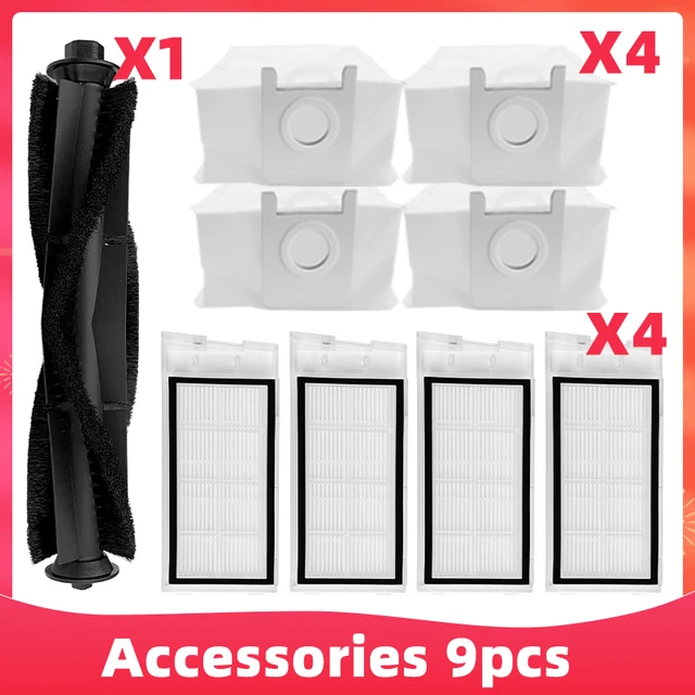 Replacement For Xiaomi Roidmi Eve Plus SDJ01RM Main Side Brush Hepa Filter Mop Dust Bag Vacuum Cleaner Spare Parts Accessories Set 4