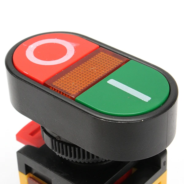 2 шт. 22 мм 220 В Красный Зеленый включение/выключение Start Stop бытовой кнопочный переключатель индикатора мгновенный(пружины назад) APBB-22N