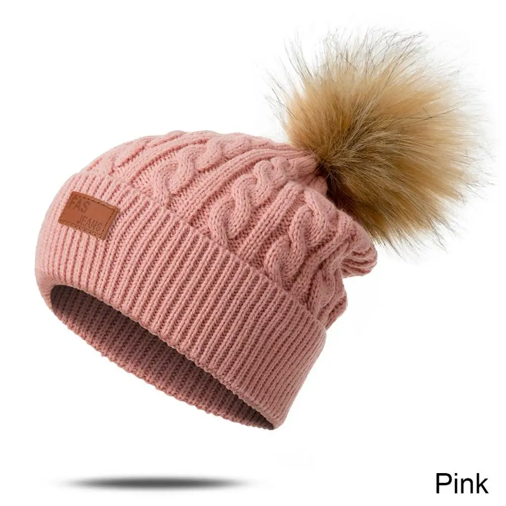 Зимняя женская шапка для женщин, вязаная женская шапка, зимние шапки для девушек, женская шапка, шапка s шапка, женская шапка - Цвет: pink