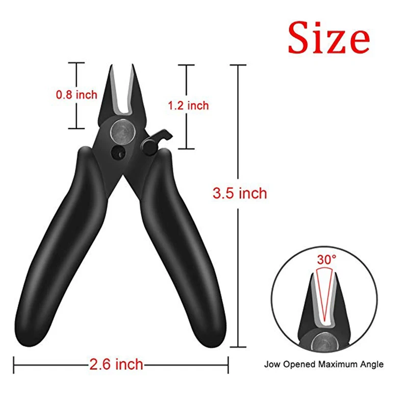 Диагональные плоскогубцы, мини-кусачки для заподлицо, 3,5 дюймов, микро-диагональные кусачки, провода, изоляционные резиновые ручки, модель кусачки