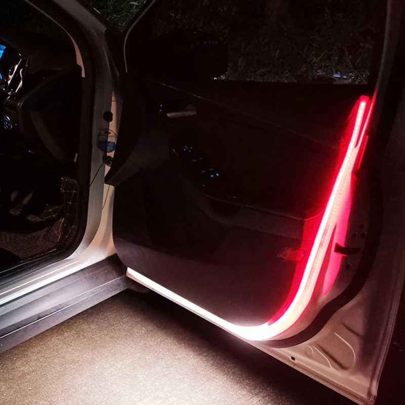 

2PCS Red-white LED Streamer Door Anti-Collision LED Warning Light Welcome Decorative Light Belt Car Door Atmosphere Lamp