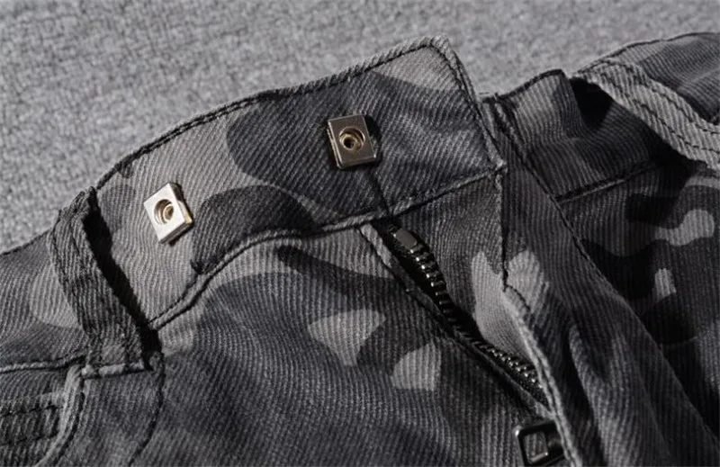 KIMSERE Мужская мода дизайнерские байкерские Джинсы Марка NEW fashion Hi Street камуфляж мотоцикл джинсовые штаны уличная камуфляжная одежда больших размеров, брюки с начесом, Размеры 29-42