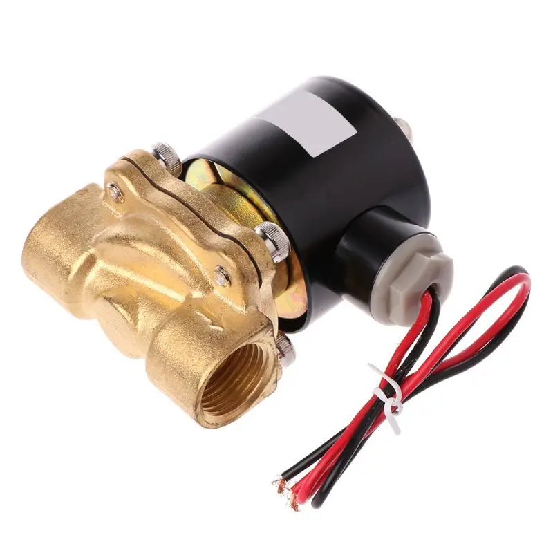 Латунь 12 В DC 1/" Электрический электромагнитный клапан Вода Воздух Топливо Газ Нормально закрытый
