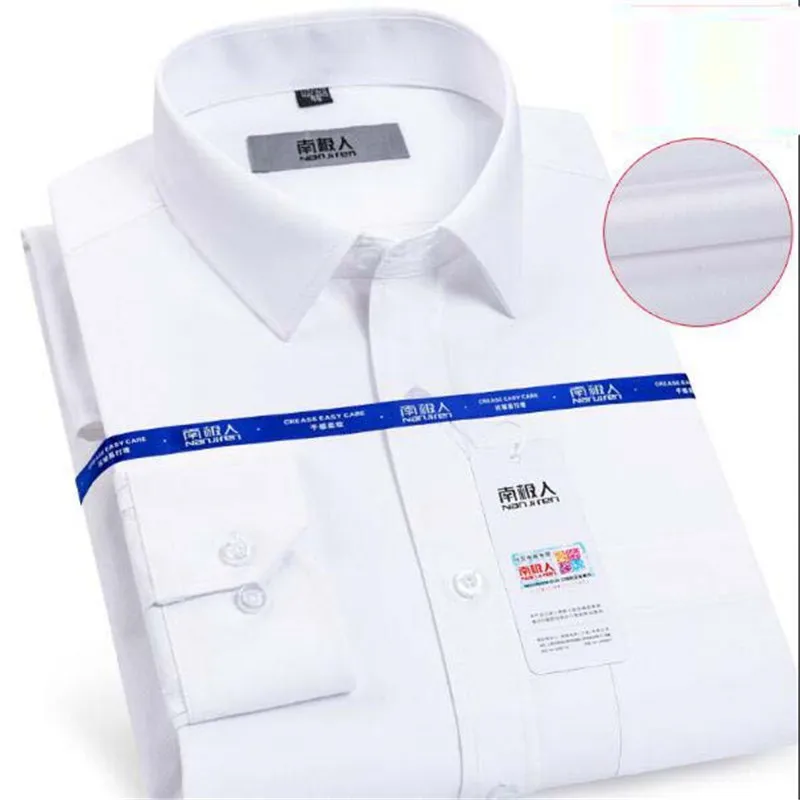 Camisa, мужские рубашки, с длинным рукавом, мужская рубашка, брендовая одежда, повседневная, приталенная, Camisa Social, в полоску, белая, синяя, Masculina Chemise Homme - Цвет: Белый