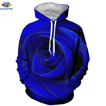 

SONSPEE 3D ROSE OPEN Sweatshirt Long Sleeve Sudaderas Men's Hoodie High Quality Pullover Clothing Women's Flower Top Kids shirt