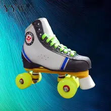 Roller Skates 5 Colors Cowhide 4 Wheel Skates Shoes Patines Adult Boys Girl Ourdoor Sports Shoes Skating Rollers Size 34-44