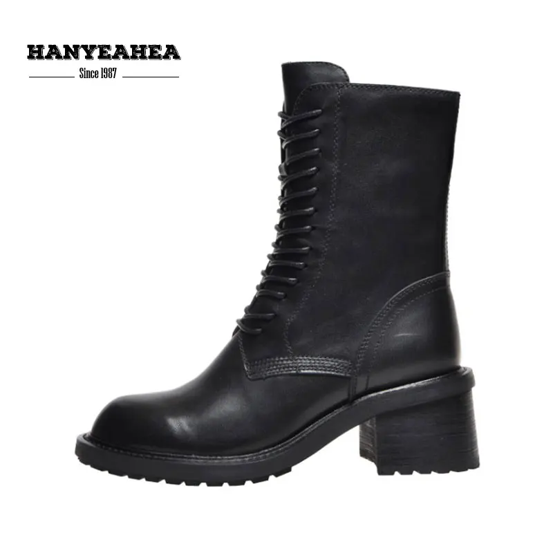

Punk Women's Boots Autumn Concise Neutral Female Boot Leisure Fashion 33-40 Hot Sales Zipper Lace-Up Boots