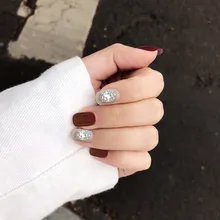 Поддельные ногти патч короткий Маникюр готовой продукции был белый кончик пальца руки Волшебная коробка Южная Корея decontructable носить невесты дрель