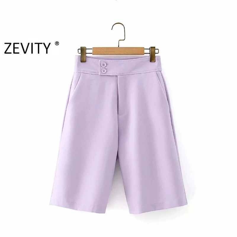 Zevity women candy color business kneeth length pants female casual slim pockets straight trousers office pantalones mujer P883 Zevity women candy color business kneeth length pants female casual slim pockets straight trousers office pantalones mujer P883