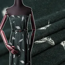 Осень и зима модные ткани трикотажный бархат высокого класса материал ШЕРСТЬ; жаккард платье перо вельвет с узором